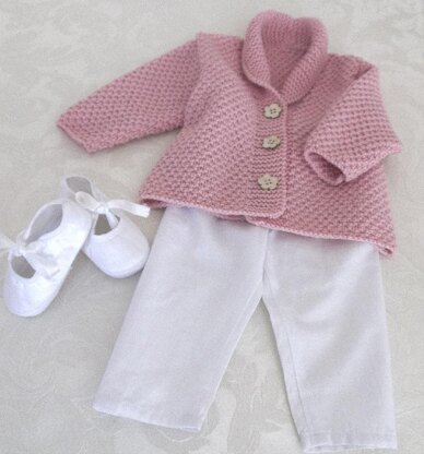 Versatile baby Cardigan or Vest with shawl collar P081