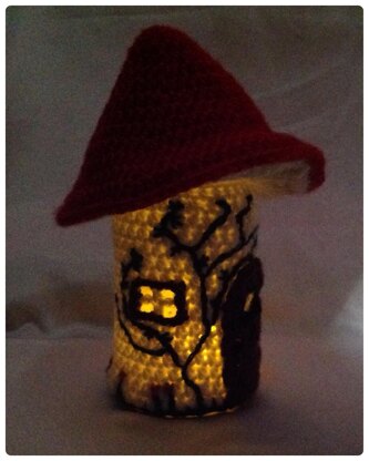 Toadstool Fairy House Jar Light