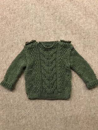 Cable knit pullover for my cousin’s baby