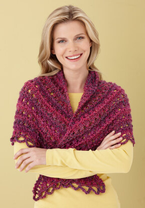 Splendid Triangle Shawl in Lion Brand Homespun - L0363B