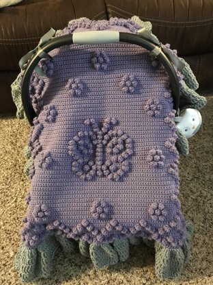 Crochet baby best sale car seat cover