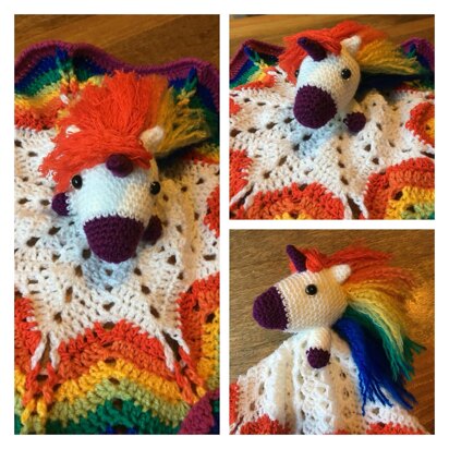 Rainbow Unicorn Security Blanket