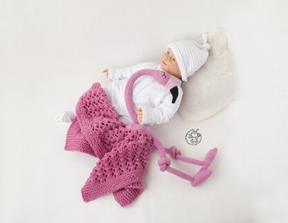 Flamingo Toy Baby Lace Blanket