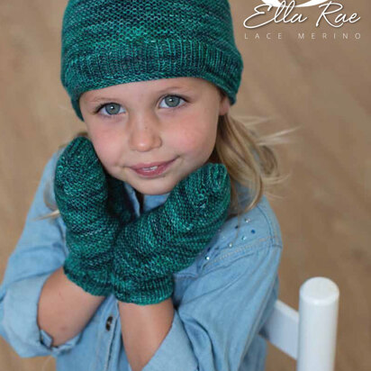 Beanie and Mitts in Ella Rae Lace Merino - ER14-03