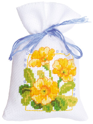 Vervaco Spring Flower Bags Cross Stitch Kit - 8cm x 12cm