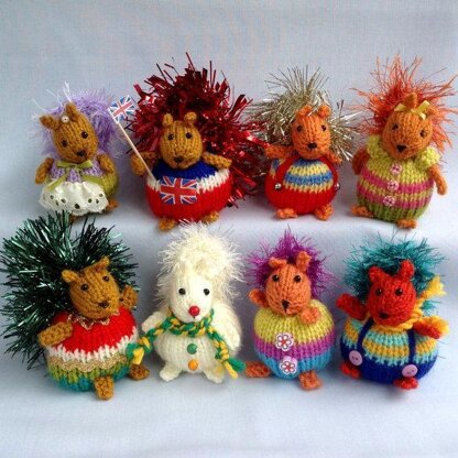 Fuzzy Tots - squirrel Christmas decorations