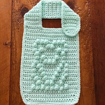 Baby Bib with Bobble Stitch Frog