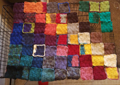 Stash buster basketweave afghan