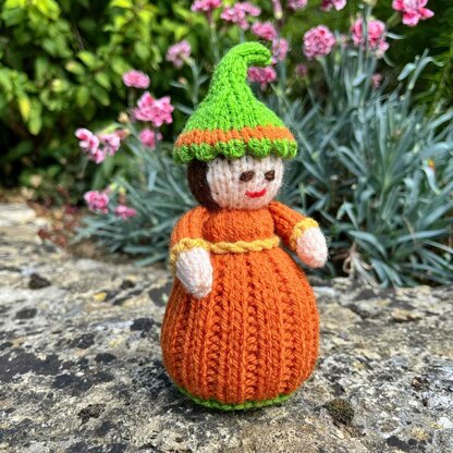 Halloween Pumpkin Doll Knitting Pattern - Toy Knitting Pattern