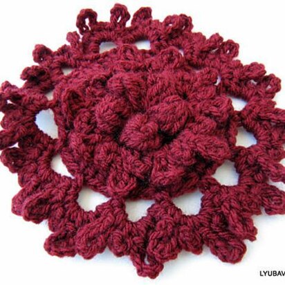 Maroon Flower Easy Crochet Tutorial