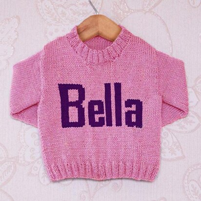 Intarsia - Bella Moniker Chart - Childrens Sweater