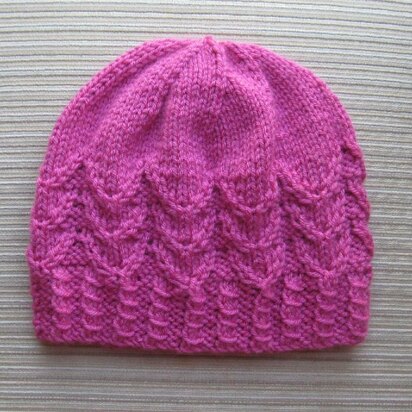 Hat in Petals Stitch in Size Adult - knitting pattern