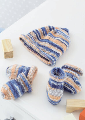Hat, Mittens, Bootees and Blanket in Sirdar Snuggly Baby Crofter DK - 4798 - Downloadable PDF