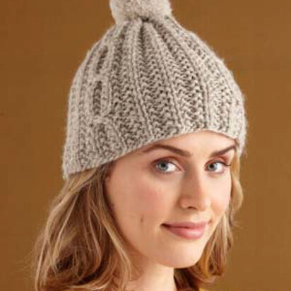 Mistake Stitch Cable Hat in Lion Brand Fishermen's Wool - L0694
