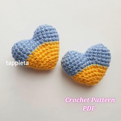 Heart Ukrainian Flag Blue and Yellow, Crochet Heart Pattern, Stand with Ukraine, Pray for Ukraine, heart keychain gift