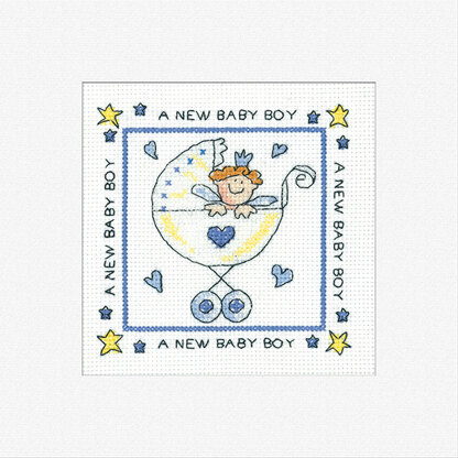 Heritage New Baby Boy Cross Stitch Card Kit - GKBB1411