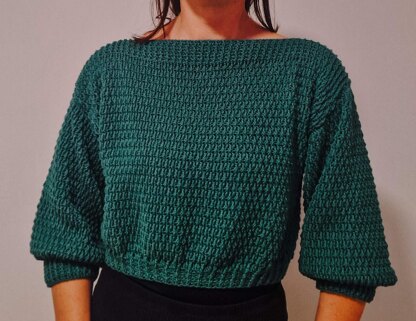 Cropped Alpine Stitch Sweater