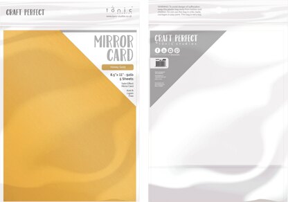 Tonic Studios Craft Perfect Mirror Cardstock 92lb 8.5"X11" 5/Pkg - Satin Honey Gold