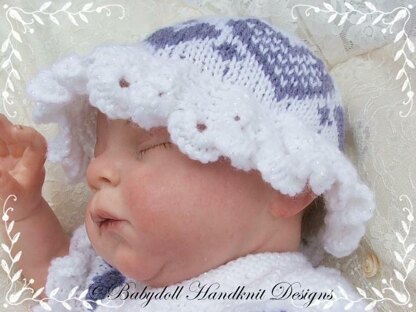 Hearts fairisle Dress Set 16-22” doll/newborn/0-3m baby