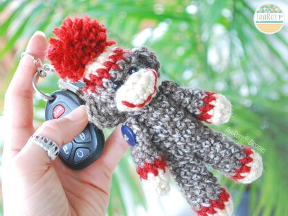 Spunky The Tiny Sock Monkey Keychain