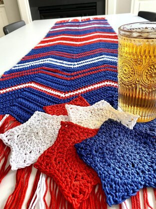 Fireworks Table Runner & Star Coaster Set