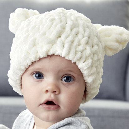 Baby Bear Hat in Bernat Alize Blanket-EZ - Downloadable PDF