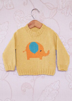 Intarsia - Diddy Elephant Chart - Childrens Sweater