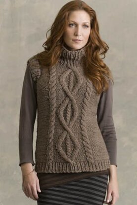 Poe Cabled Turtleneck Vest in Tahki Yarns Montana