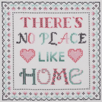 Anchor No Place Like Home Sampler Cross Stitch Kit - 26 x 26 cm