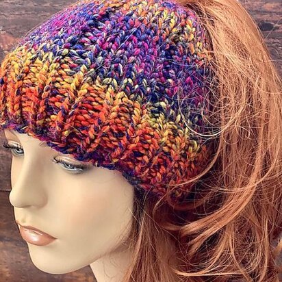 The Poppy Messy Bun Hat - knitting pattern