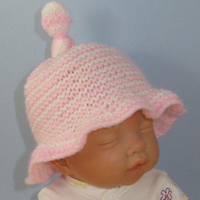 Baby Simple Stripe Topknot Sun Hat