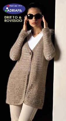 Net Cardigan in Adriafil Kid Mohair and Odeon - Downloadable PDF