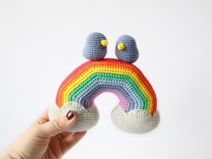 Rainbow and Lovebirds Amigurumi