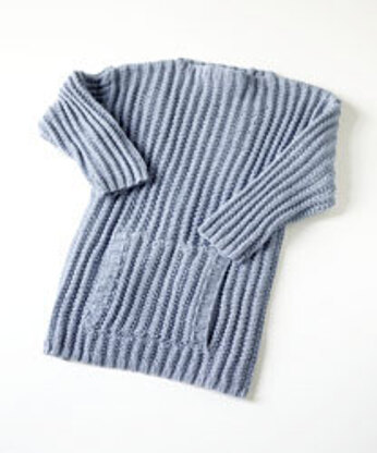 Ribbed Sweater in Lion Brand Cotton-Ease - 70136AD