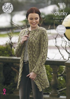 Cardigan and Coatigan in King Cole Big Value Super Chunky Twist - 4610 - Downloadable PDF