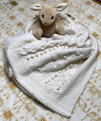 Bobble Bunny Baby Blanket (Afghan) in Debbie Bliss Cashmerino Aran Knitting  pattern by Lorna Fisher