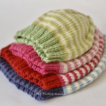 Simple Stripe Rib Hat - knitting pattern