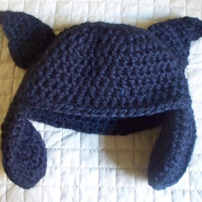 Black Bat or Cat Winter Ear flap Hat