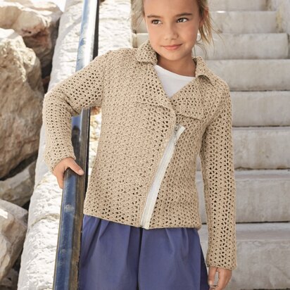 Girls Perfect Jacket in Bergere de France Coton Fifty - 67531-17 - Downloadable PDF