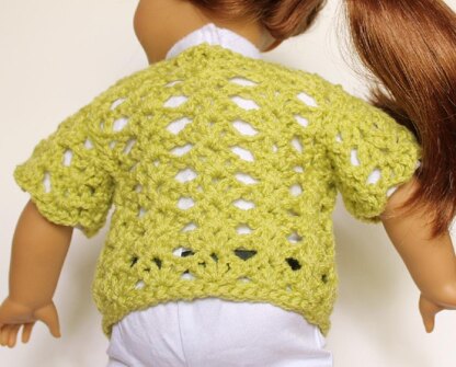 Short Sleeve Sweater or Shrug for American Girl or other 18 inch dolls 