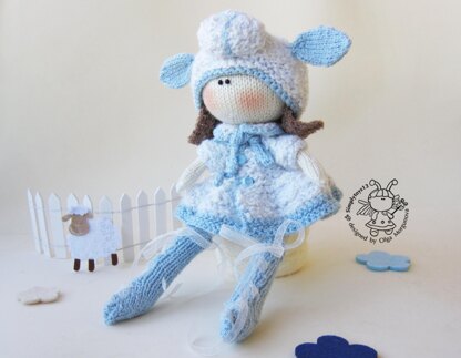 Lady Lamb doll knitted flat