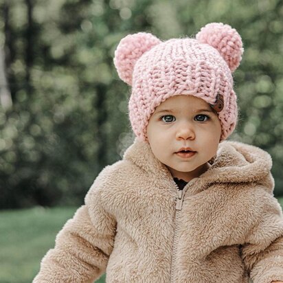 Double Pompom Winter Hat Hat Ears Bear Children Baby