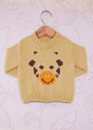 Intarsia - Giraffe Face Chart - Childrens Sweater