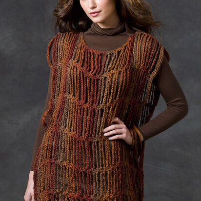 Drop Stitch Tunic in Red Heart Boutique Midnight - LW2898 - Downloadable PDF