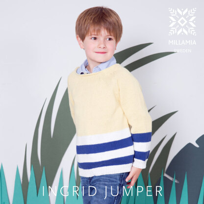 "Ingrid Jumper" - Sweater Knitting Pattern in MillaMia Naturally Soft Cotton