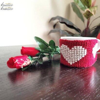 Easy Tunisian Valentine's Mug Cozy