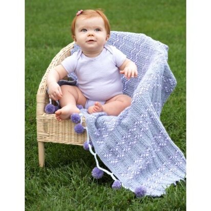 PomPoms and Ripples Blanket in Patons Beehive Baby Sport - Downloadable PDF