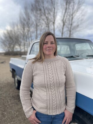 Adult Raglan Cable Sweater