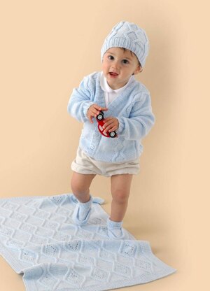 Zick-Zack-Set Baby Erstausstattung - Kostenlose Strickanleitung für Paintbox Yarns Baby DK