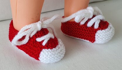 Georgia - Garter stitch shoes with i-cord laces